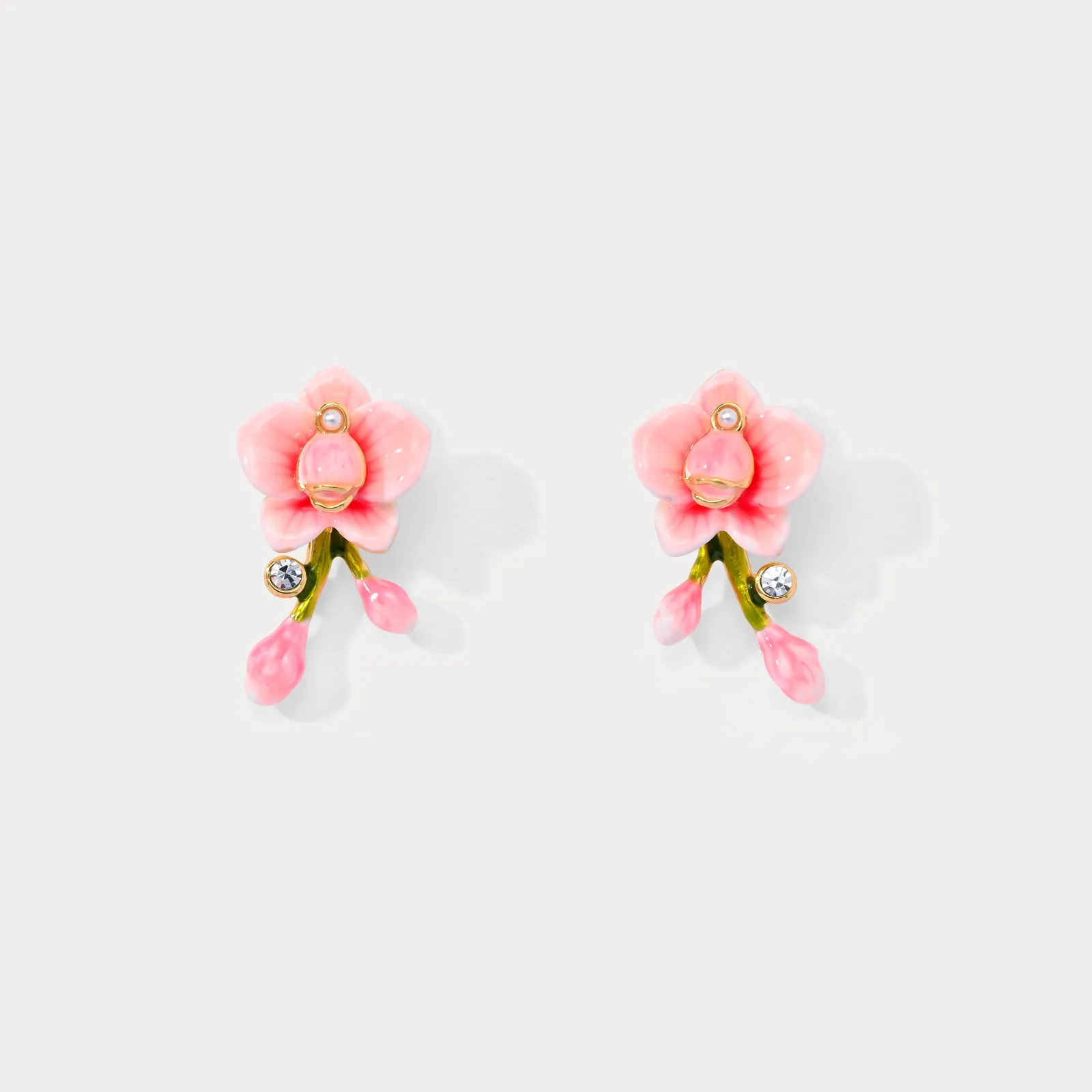 Pink Orchid Earrings sold by Selenichast