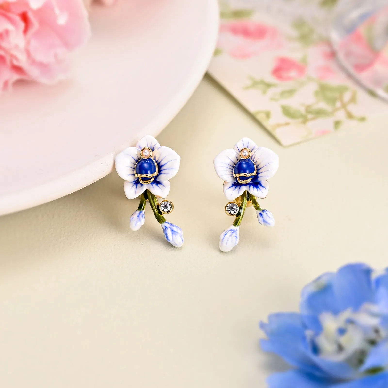 Blue Orchid Earrings sold by Selenichast product image thumbnail 2