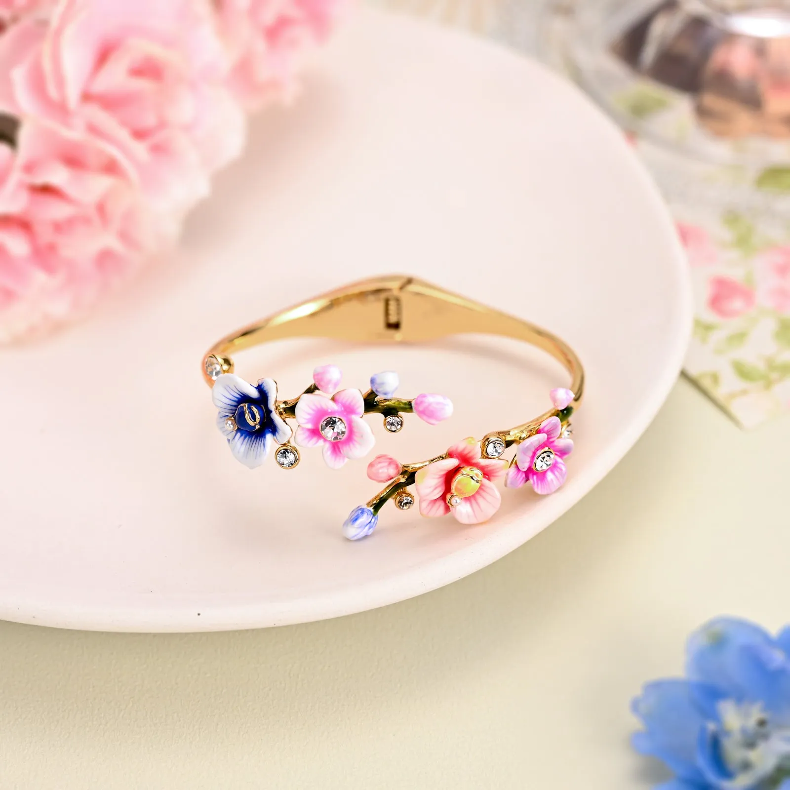 Enamel Orchid Bangle sold by Selenichast product image thumbnail 3