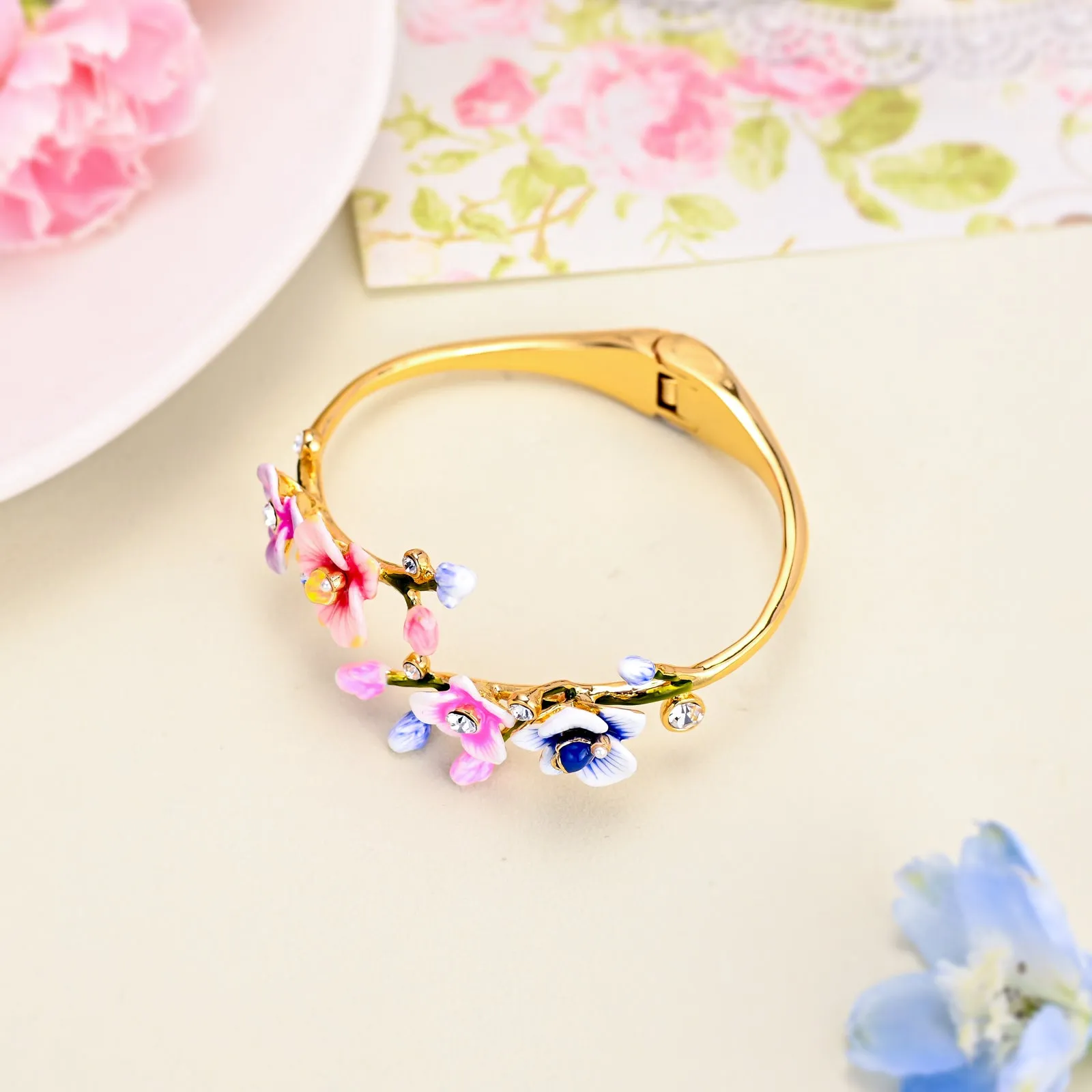 Enamel Orchid Bangle sold by Selenichast product image thumbnail 2
