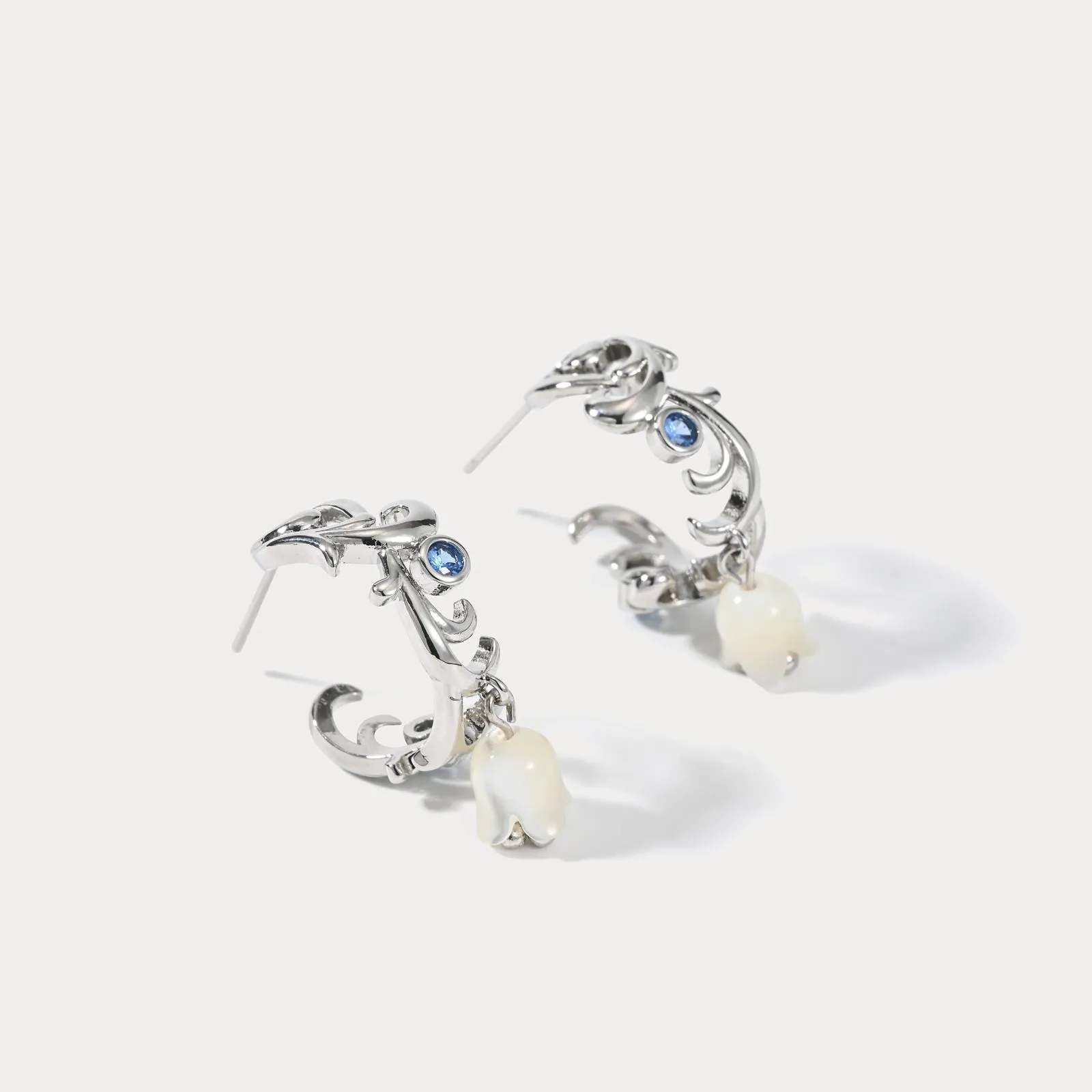 Silver Lily Of The Valley Earrings sold by Selenichast product image thumbnail 4