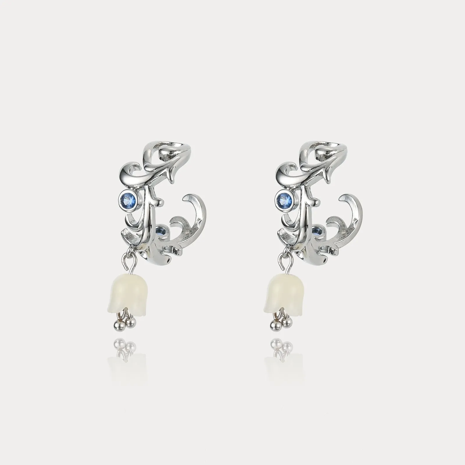 Silver Lily Of The Valley Earrings sold by Selenichast
