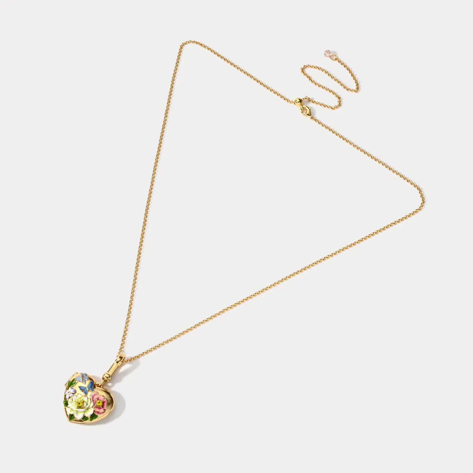 Flower Heart Shaped Locket Necklace sold by Selenichast product image thumbnail 4