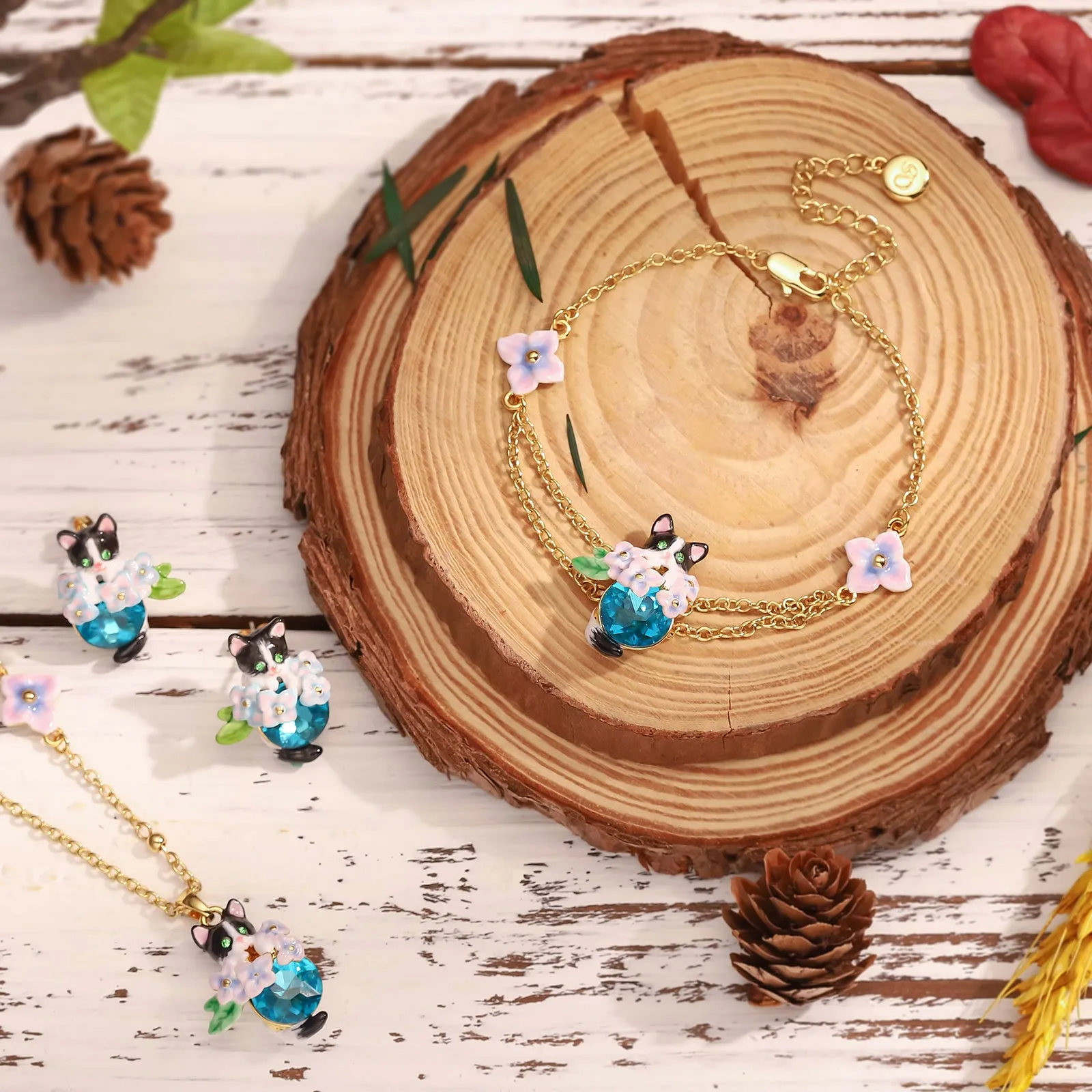 Kitten Sapphire Bloom Necklace sold by Selenichast product image thumbnail 5