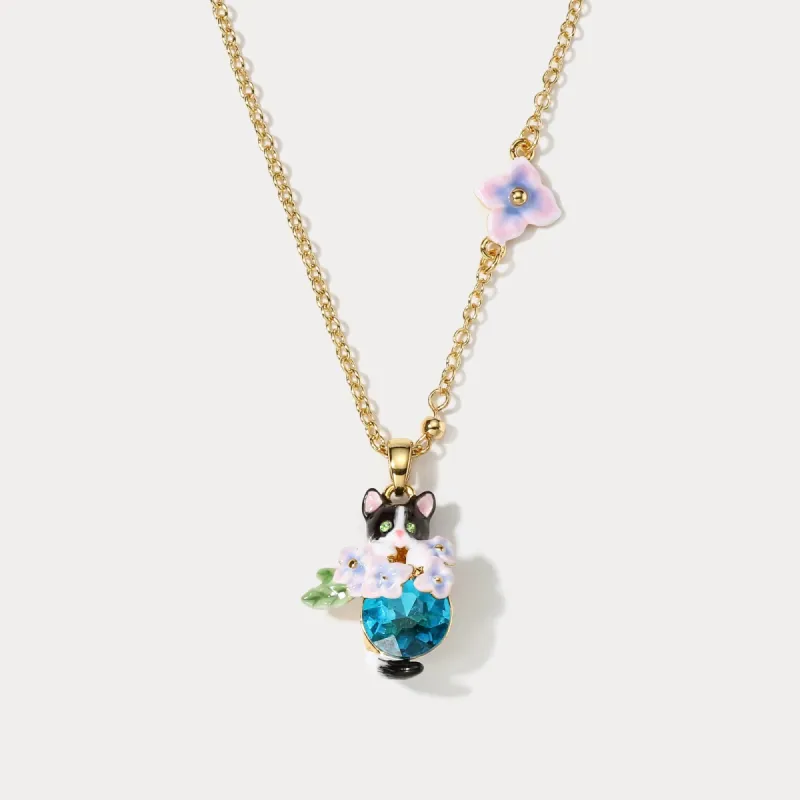 Kitten Sapphire Bloom Necklace made by Selenichast