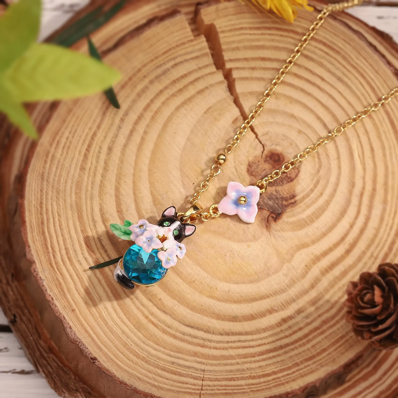 Kitten Sapphire Bloom Necklace sold by Selenichast product image thumbnail 4
