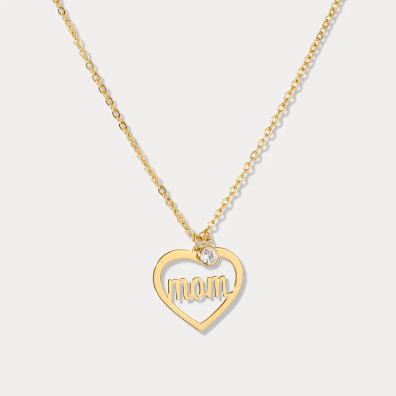 Single Diamond Love Mom Necklace sold by Selenichast