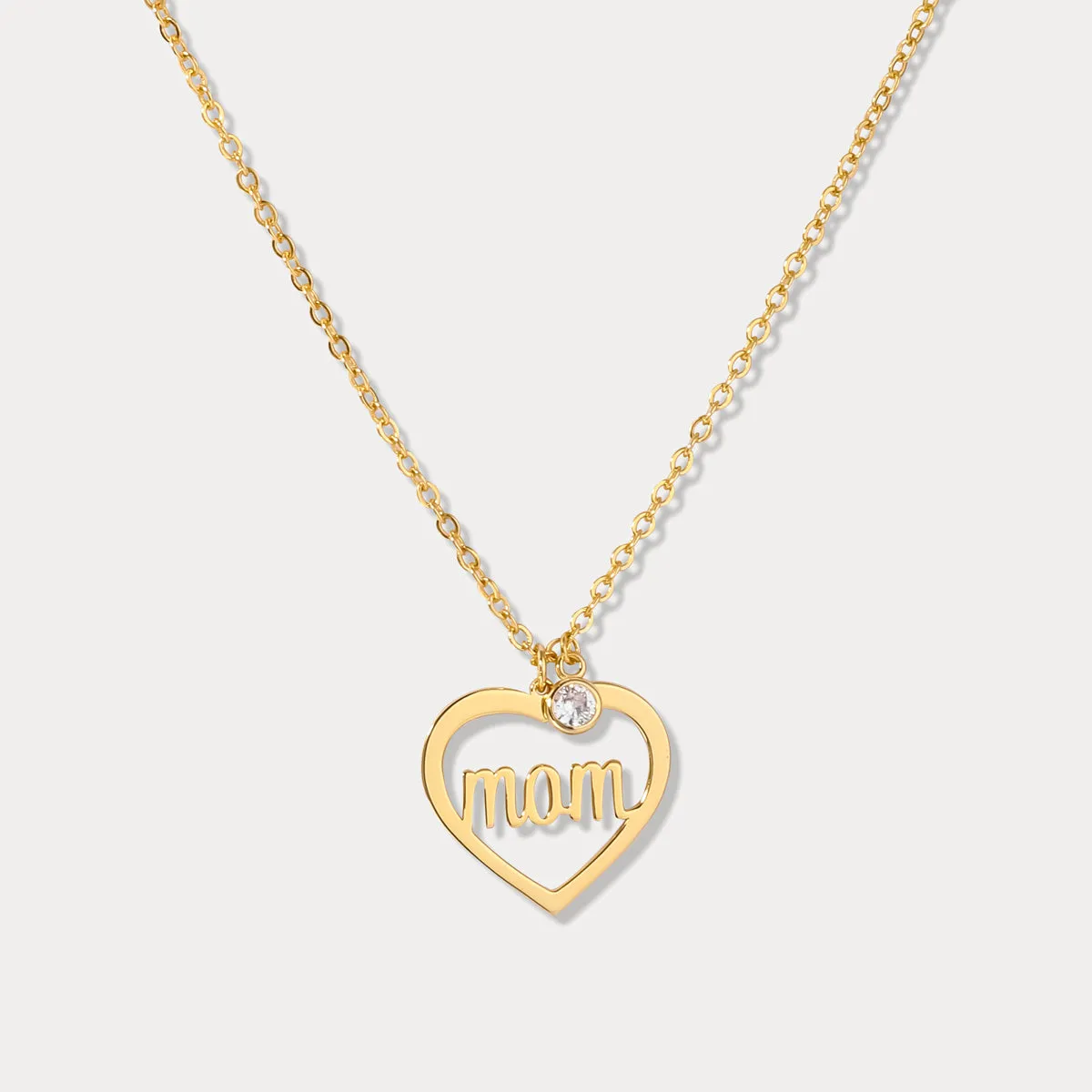 Single Diamond Love Mom Necklace sold by Selenichast