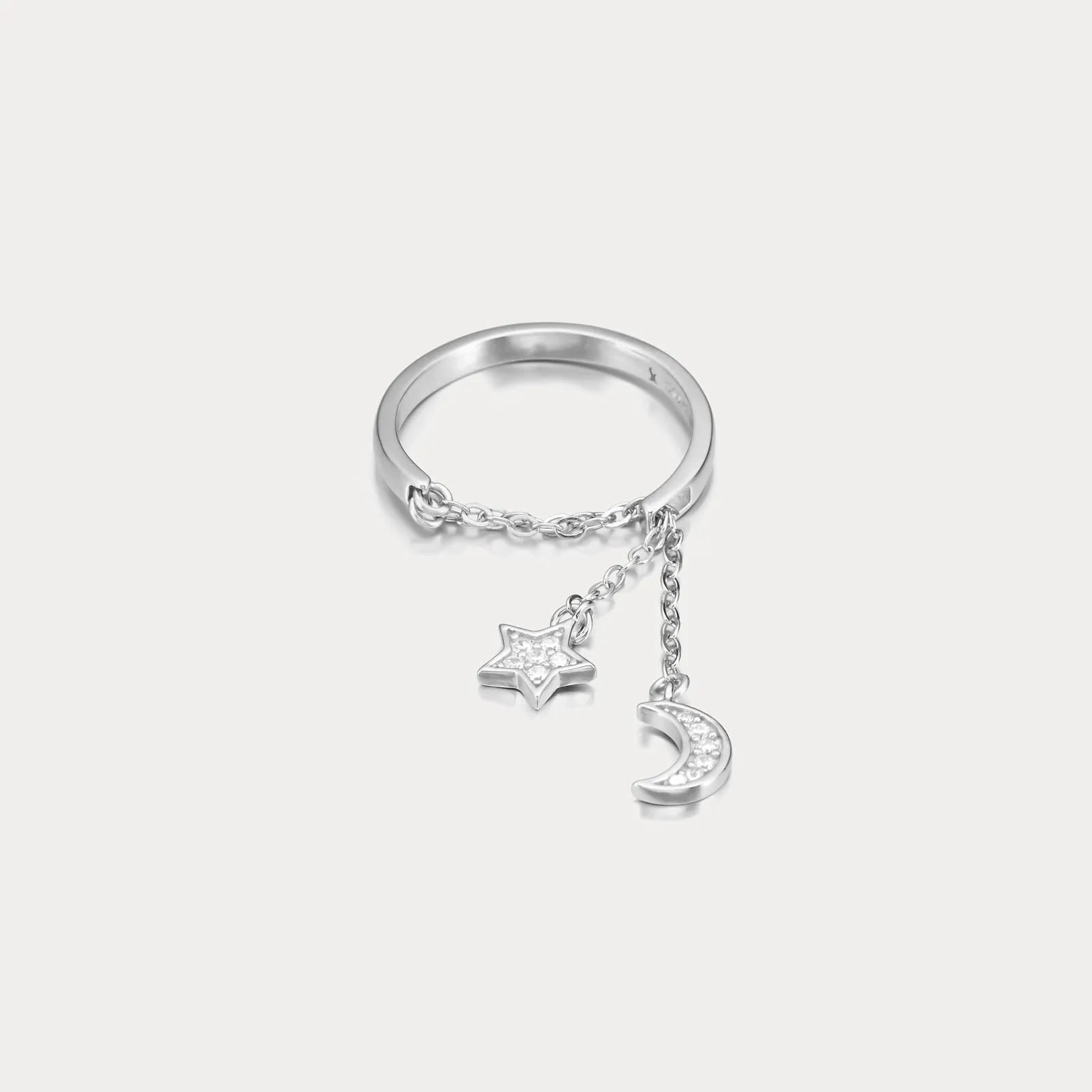 Silver Moon and Star Ring sold by Selenichast