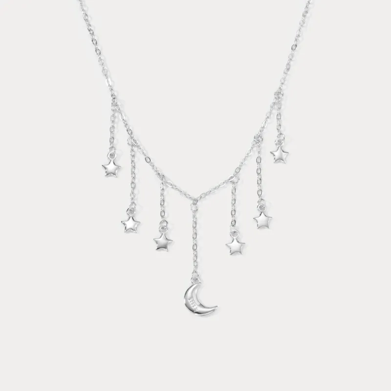 Moon and Star Tassel Necklace sold by Selenichast