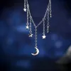 Moon and Star Tassel Necklace sold by Selenichast