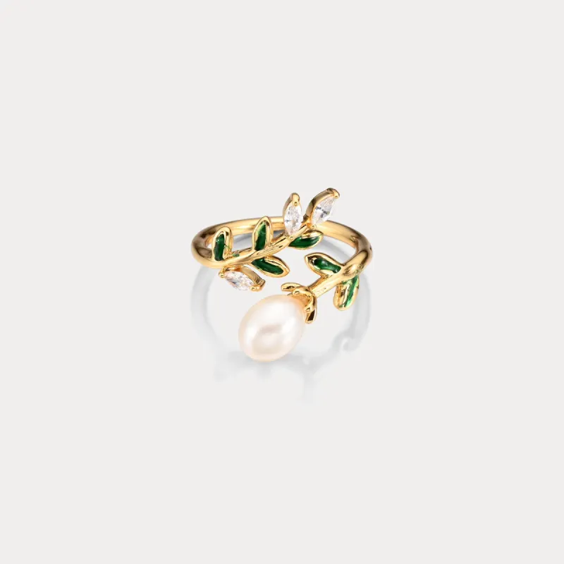 Leaf Pearl Ring sold by Selenichast