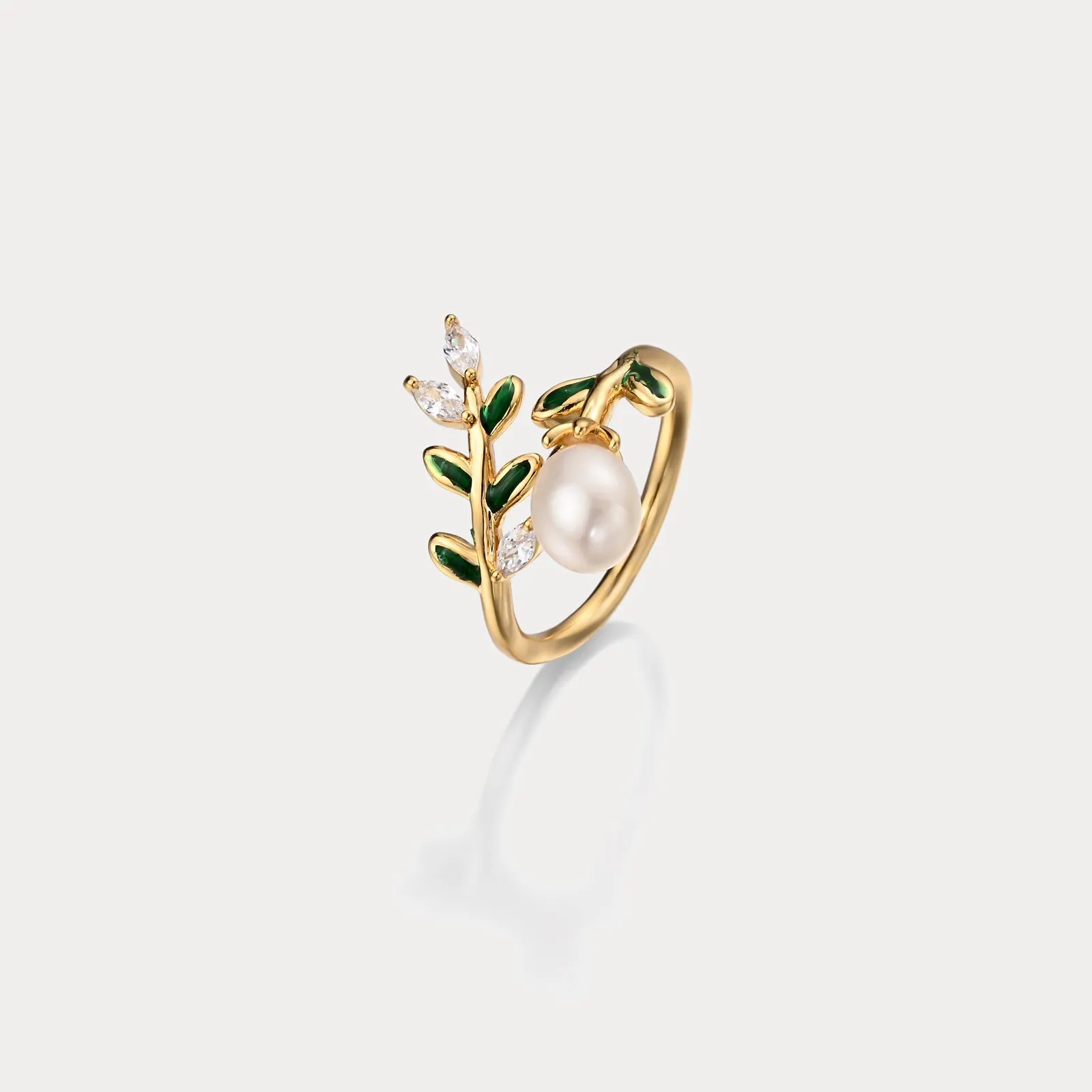 Leaf Pearl Ring sold by Selenichast product image thumbnail 4