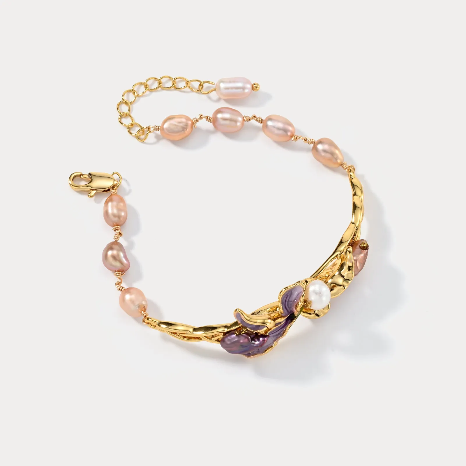 Iris Flower Pearl Bracelet sold by Selenichast product image thumbnail 4