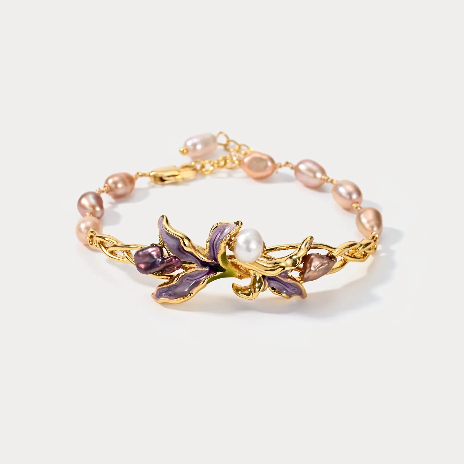 Iris Flower Pearl Bracelet sold by Selenichast