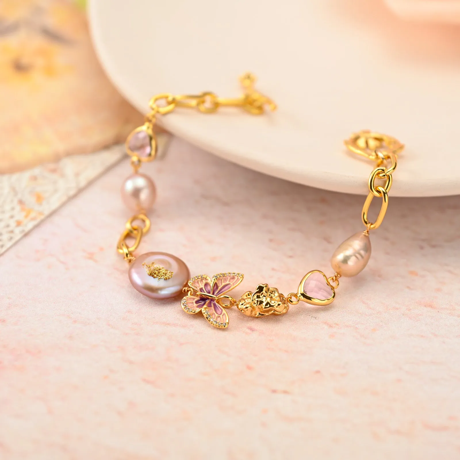 Butterfly Baroque Pearl Bracelet sold by Selenichast product image thumbnail 2