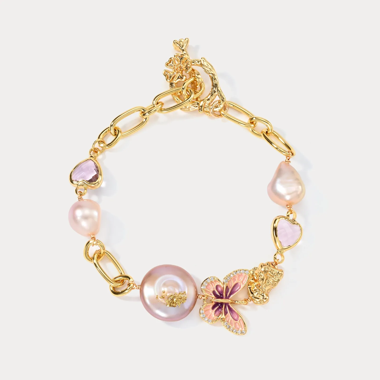 Butterfly Baroque Pearl Bracelet sold by Selenichast