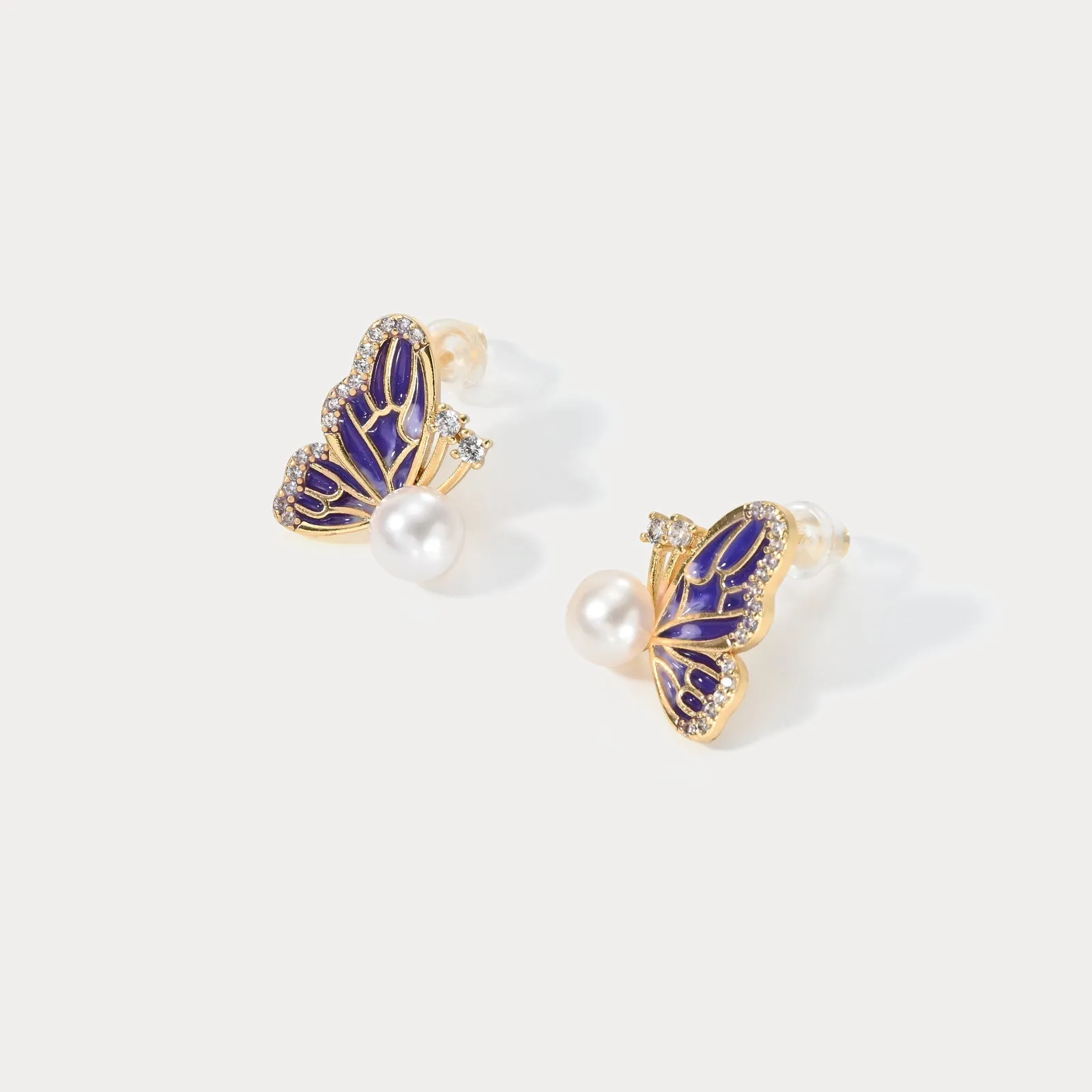 Butterfly Pearl Earrings sold by Selenichast product image thumbnail 4