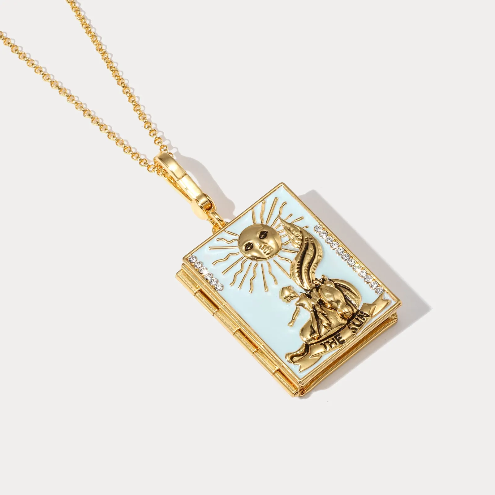 Tarot Locket Necklace-The Sun sold by Selenichast product image thumbnail 5