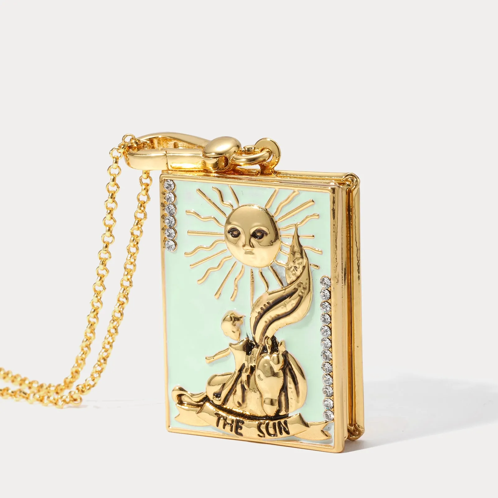 Tarot Locket Necklace-The Sun sold by Selenichast