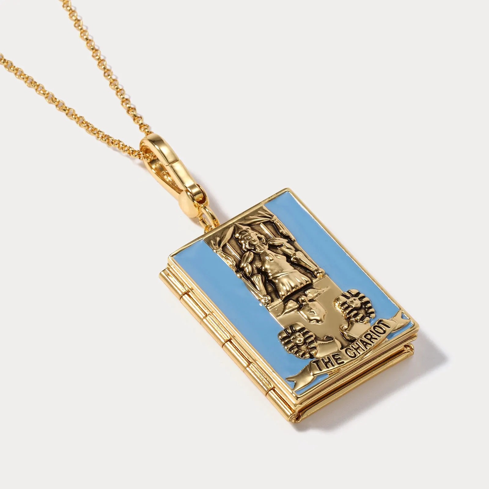 Tarot Locket Necklace-The Chariot sold by Selenichast product image thumbnail 2