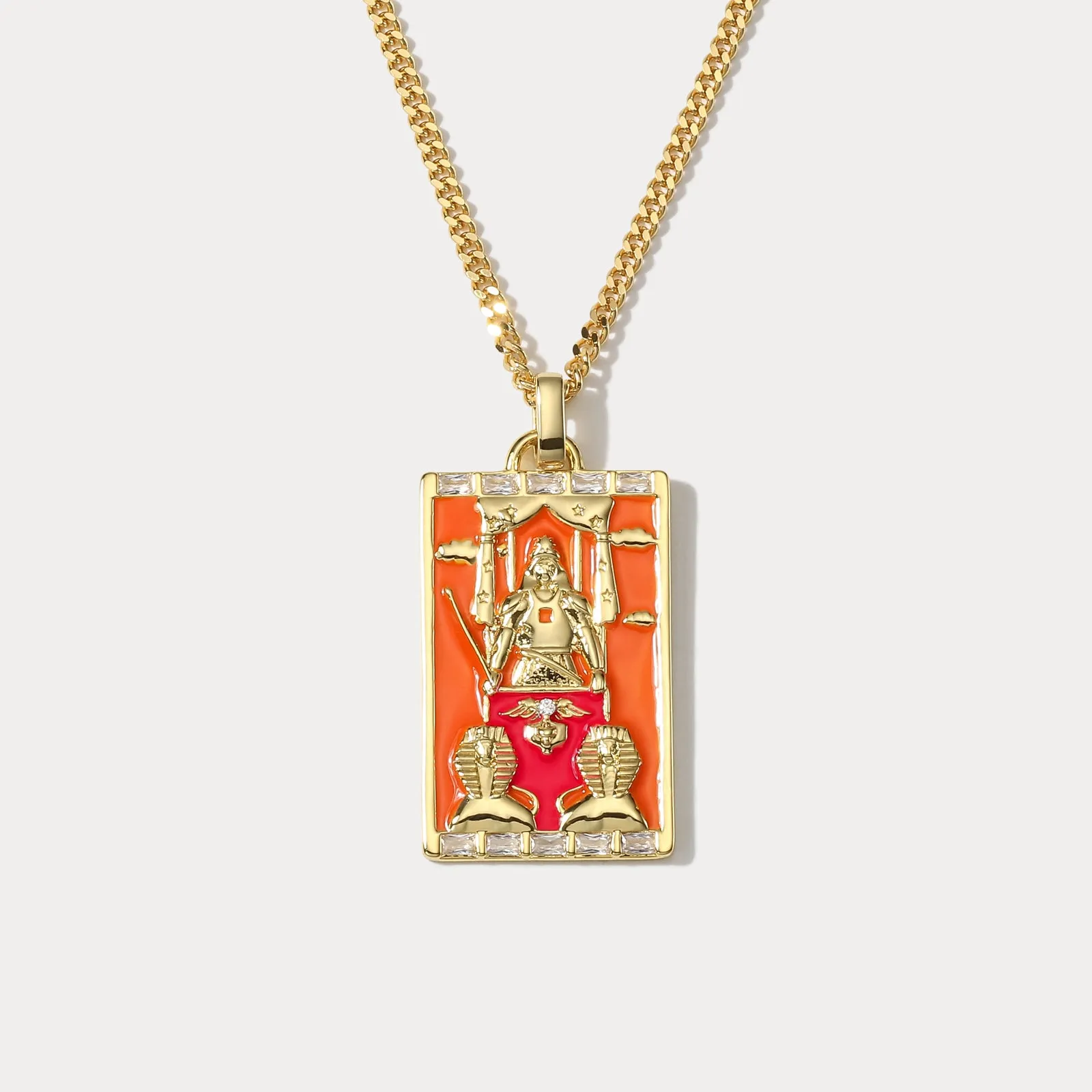 The Chariot Tarot Card Necklace sold by Selenichast