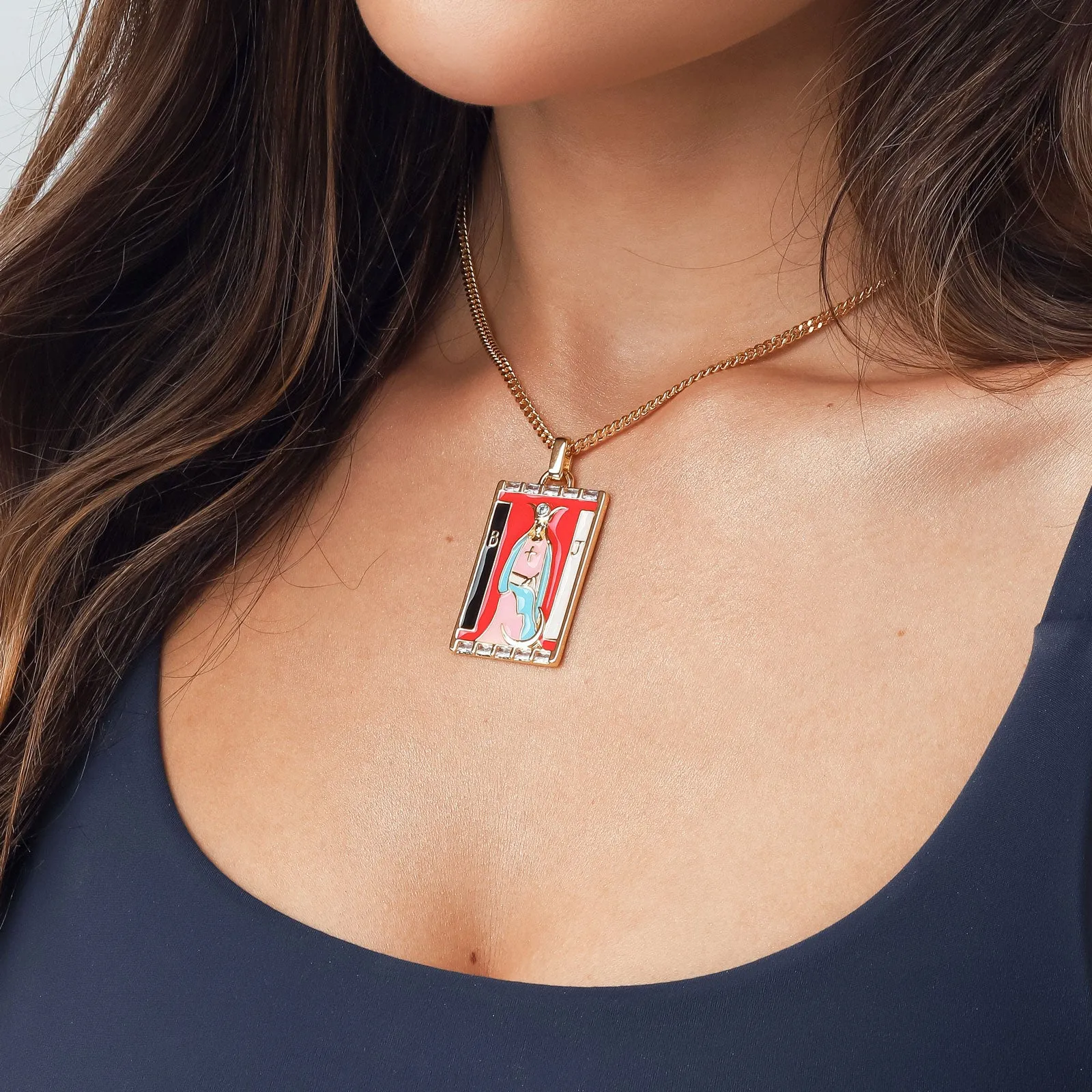 The High Priestess Tarot Card Necklace sold by Selenichast product image thumbnail 5