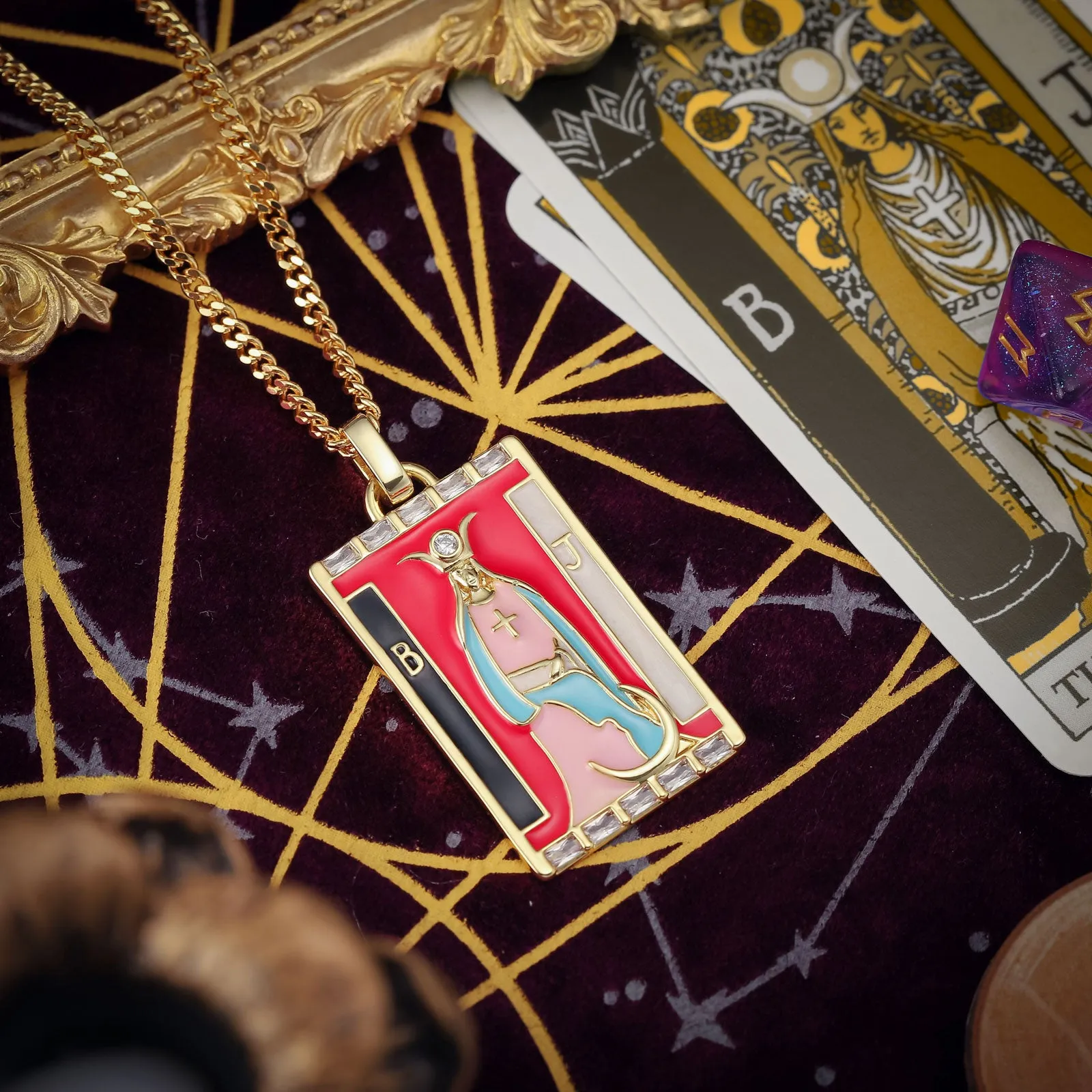 The High Priestess Tarot Card Necklace sold by Selenichast product image thumbnail 2