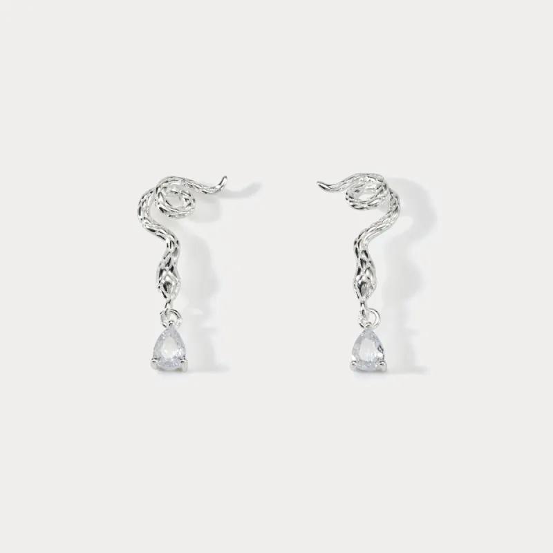 Sterling Silver Snake Earrings sold by Selenichast