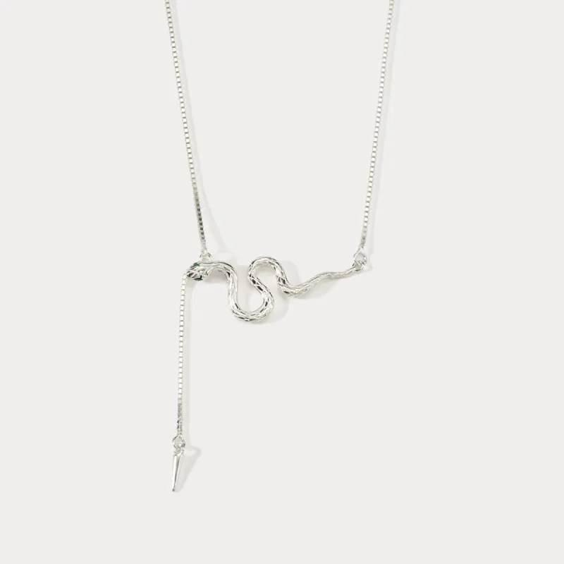 Sterling Silver Snake Necklace sold by Selenichast