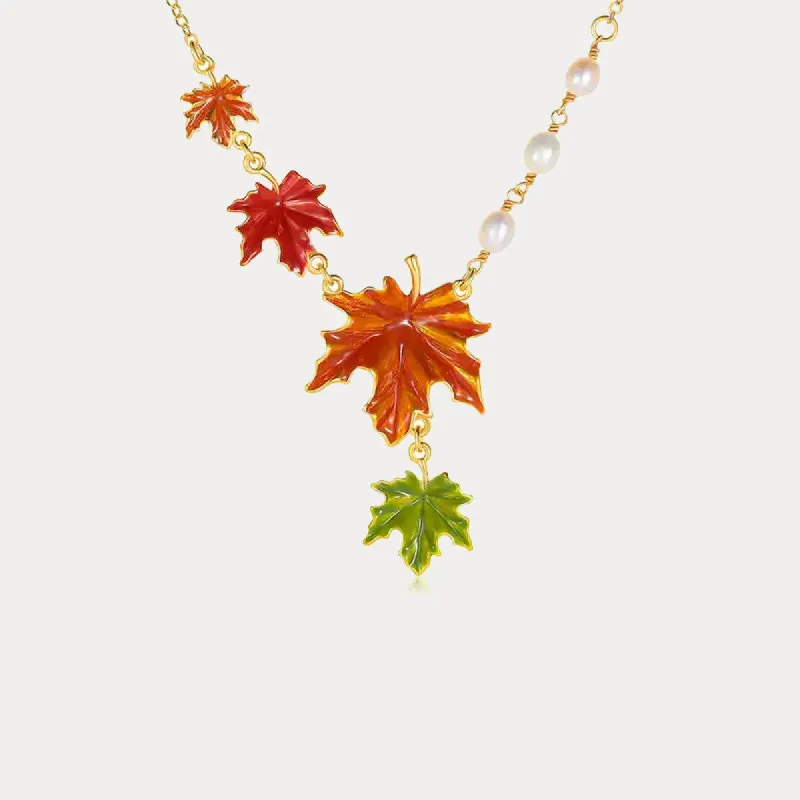 Maple Leaf Pearl Necklace sold by Selenichast