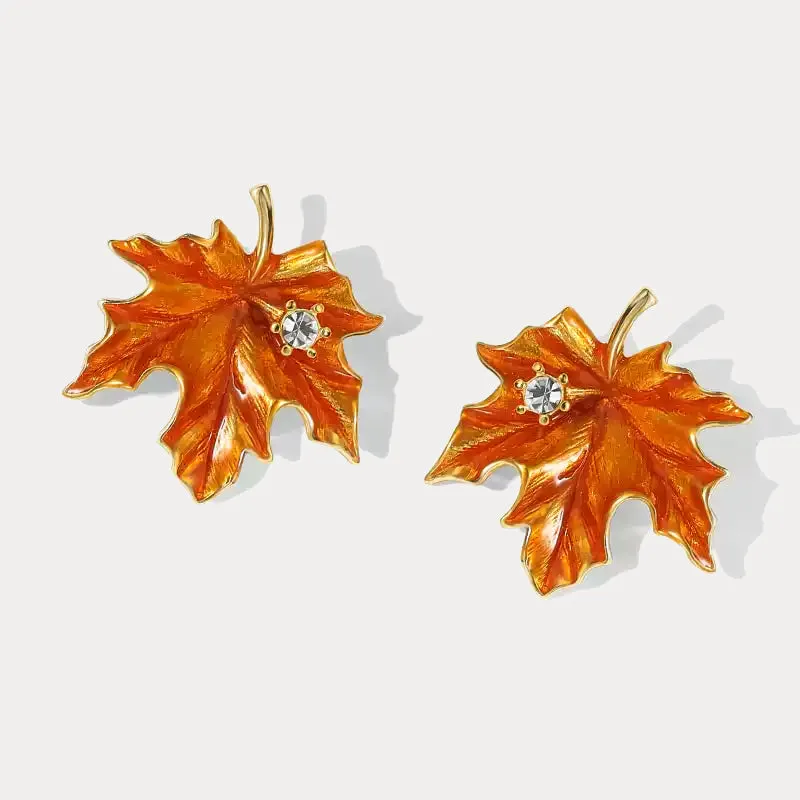 Orange Maple Leaf Earrings sold by Selenichast product image thumbnail 5