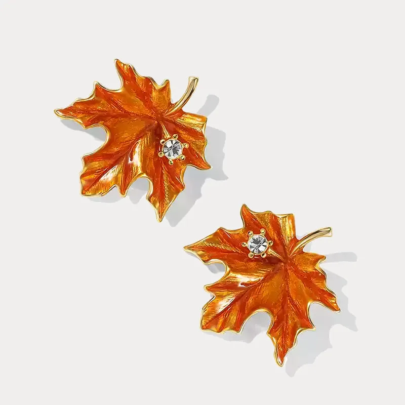 Orange Maple Leaf Earrings sold by Selenichast product image thumbnail 4