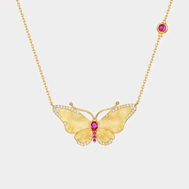 Brushed Butterfly Necklace sold by Selenichast
