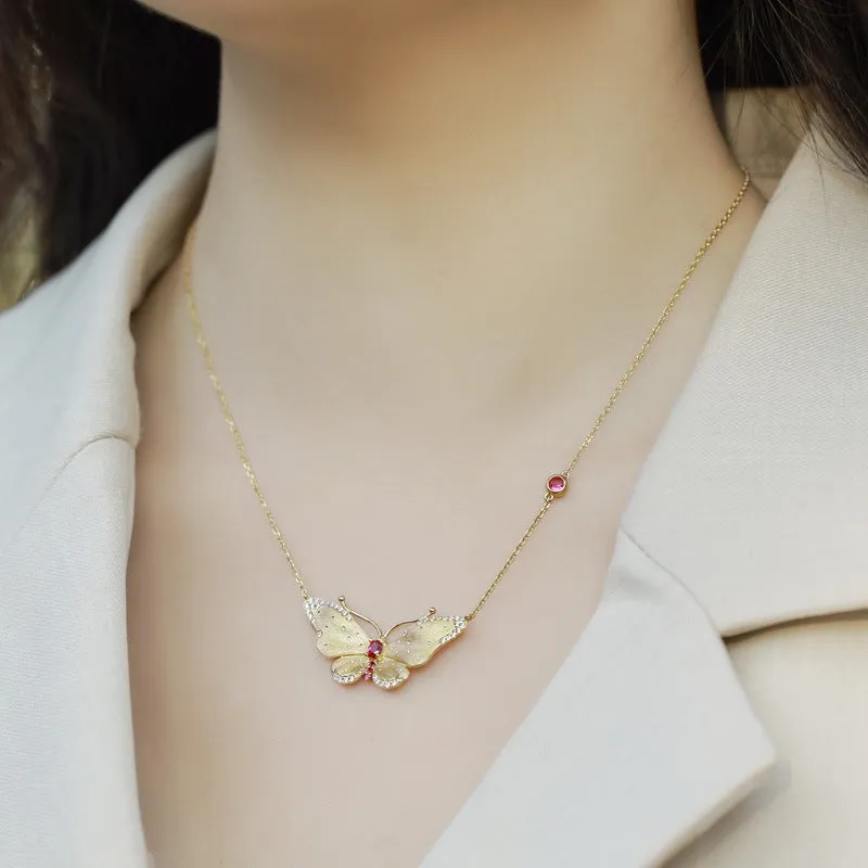 Brushed Butterfly Necklace sold by Selenichast product image thumbnail 2