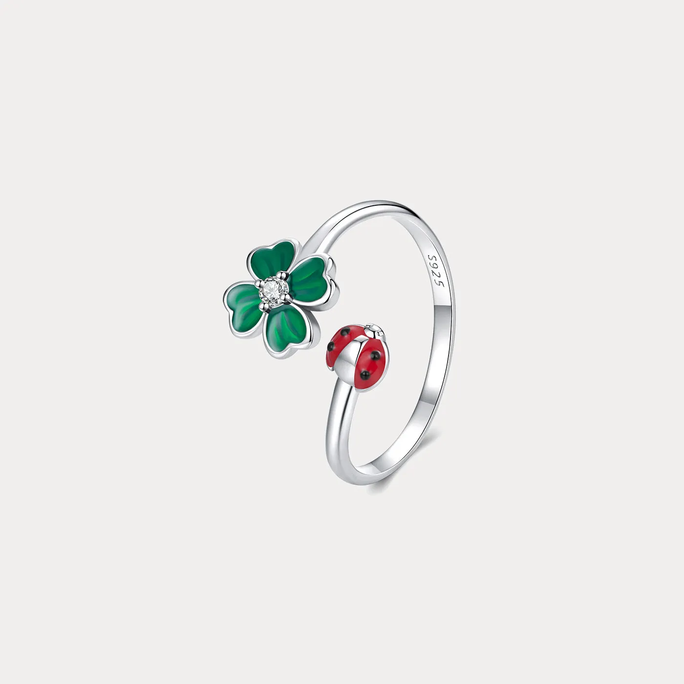 Four Leaf Clover Ladybug Ring sold by Selenichast
