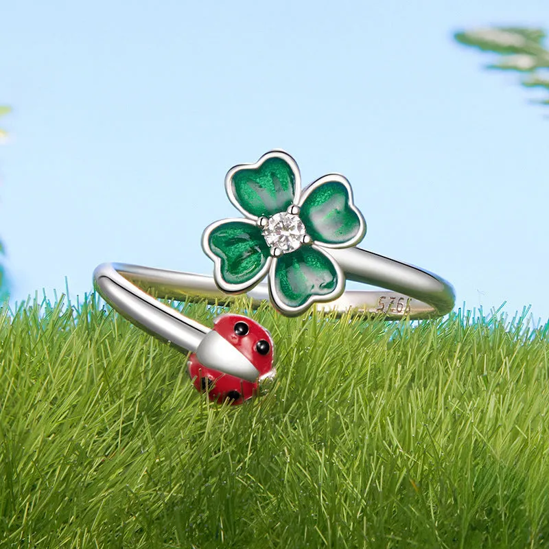 Four Leaf Clover Ladybug Ring sold by Selenichast product image thumbnail 3