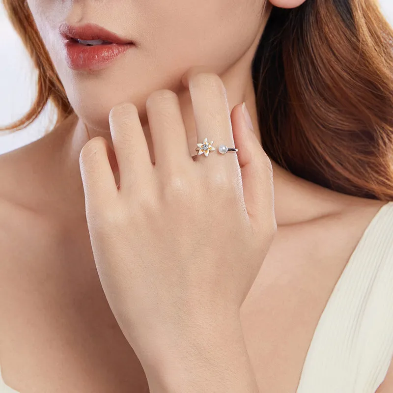 Flower and Pearl Ring sold by Selenichast product image thumbnail 3