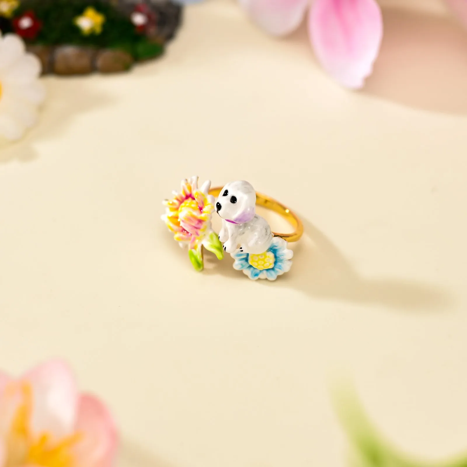 Dog Double Flower Ring sold by Selenichast product image thumbnail 3
