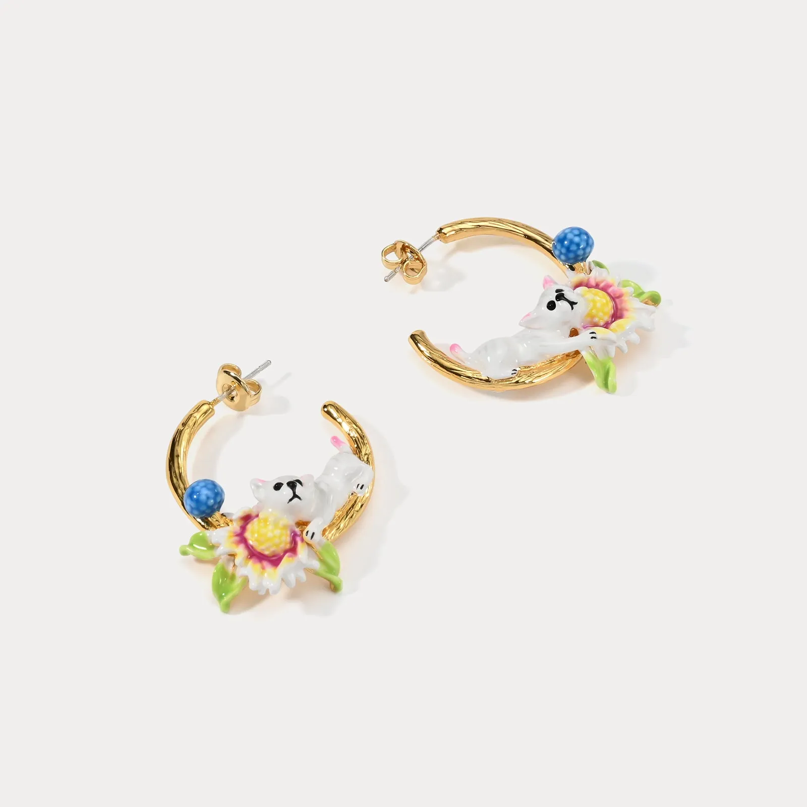 Daisy Dog C-shaped Earrings sold by Selenichast product image thumbnail 4