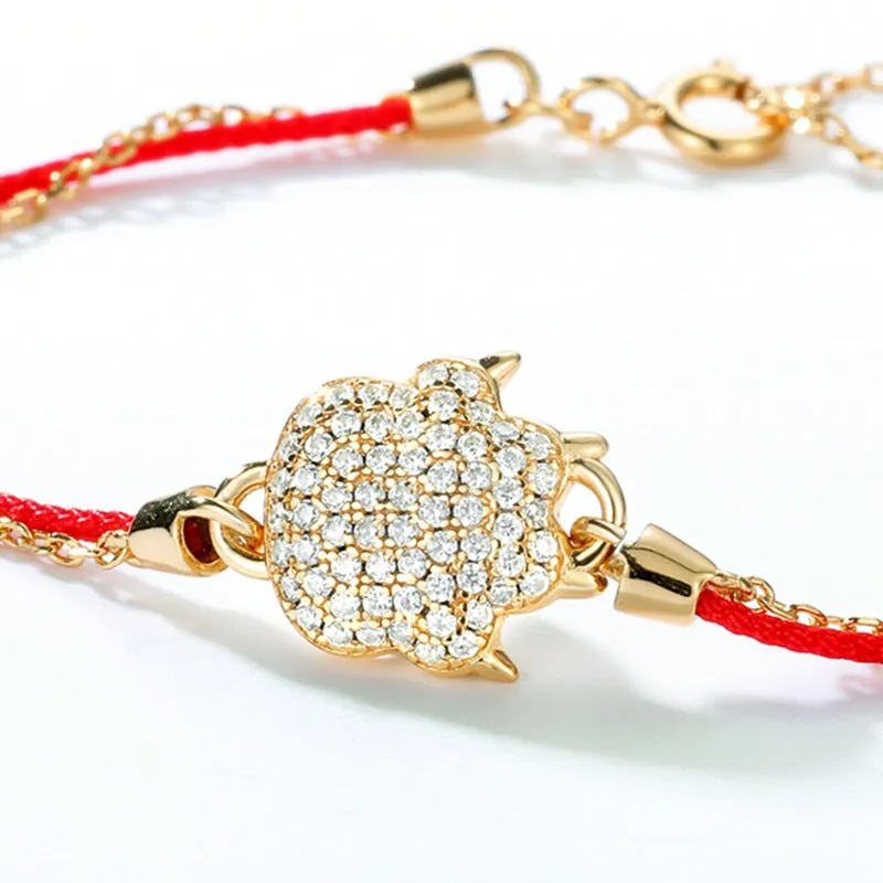 Tiger Zodiac Red String Bracelet sold by Selenichast product image thumbnail 3