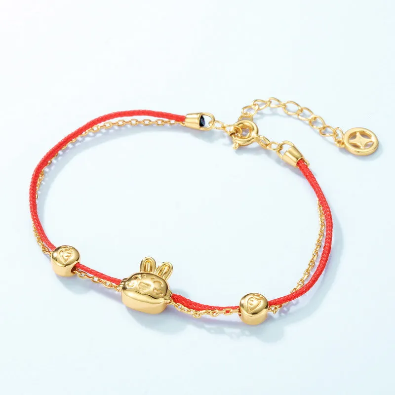 Rabbit Zodiac Red String Bracelet sold by Selenichast product image thumbnail 3