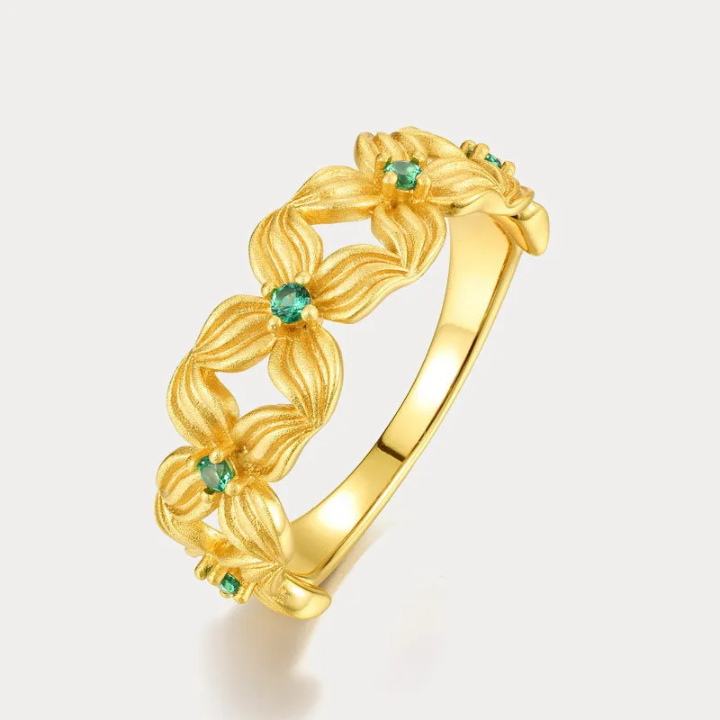 Four Leaf Clover Petal Ring sold by Selenichast