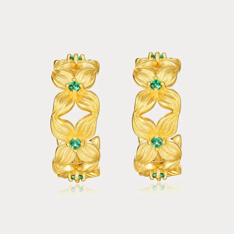 Four Leaf Clover Petal Earrings sold by Selenichast