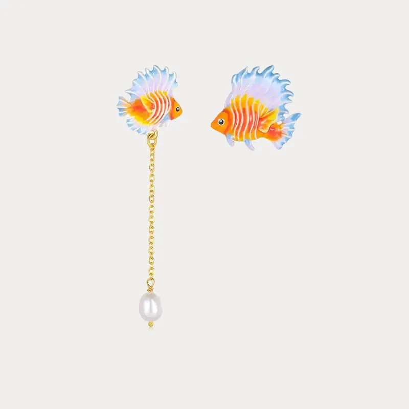 Fish Asymmetrical Earrings sold by Selenichast