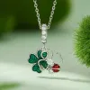 Four Leaf Clover Ladybug Necklace sold by Selenichast