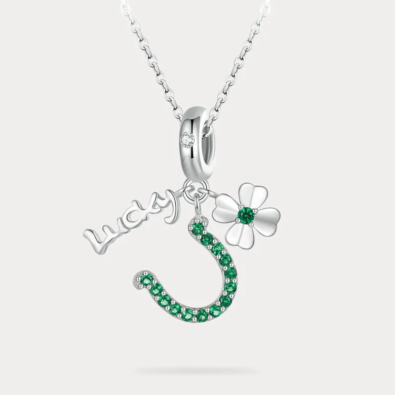 Four Leaf Clover U Shape Lucky Necklace sold by Selenichast