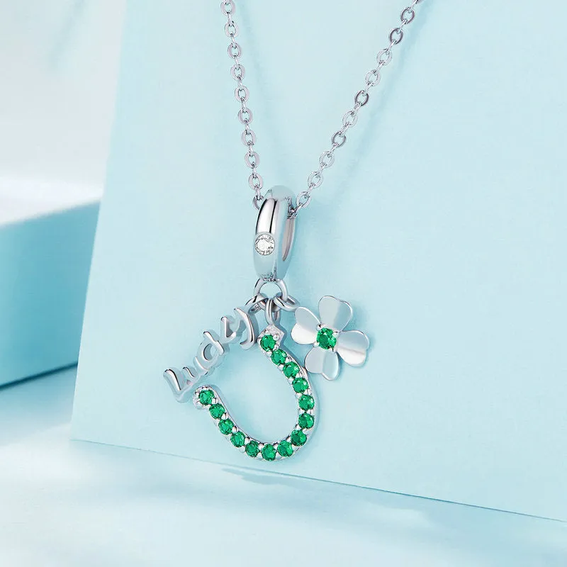Four Leaf Clover U Shape Lucky Necklace sold by Selenichast product image thumbnail 2