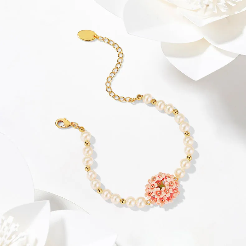 Pink Verbena Pearl Bracelet sold by Selenichast product image thumbnail 3