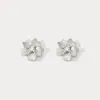 Silver Flower Stud Earrings sold by Selenichast